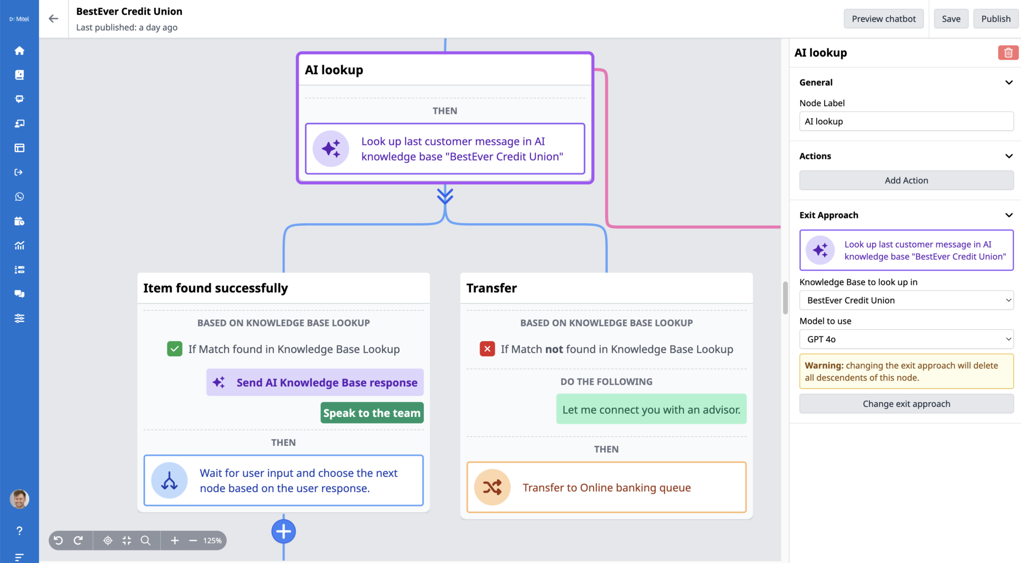 Mitel AI chatbot