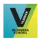 Small Vlerick logo coloured square aquablue yellow